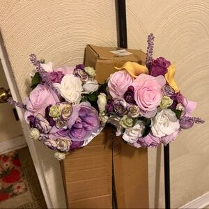 Elegant Floral Arrangement with Pink, Purple, and White Roses